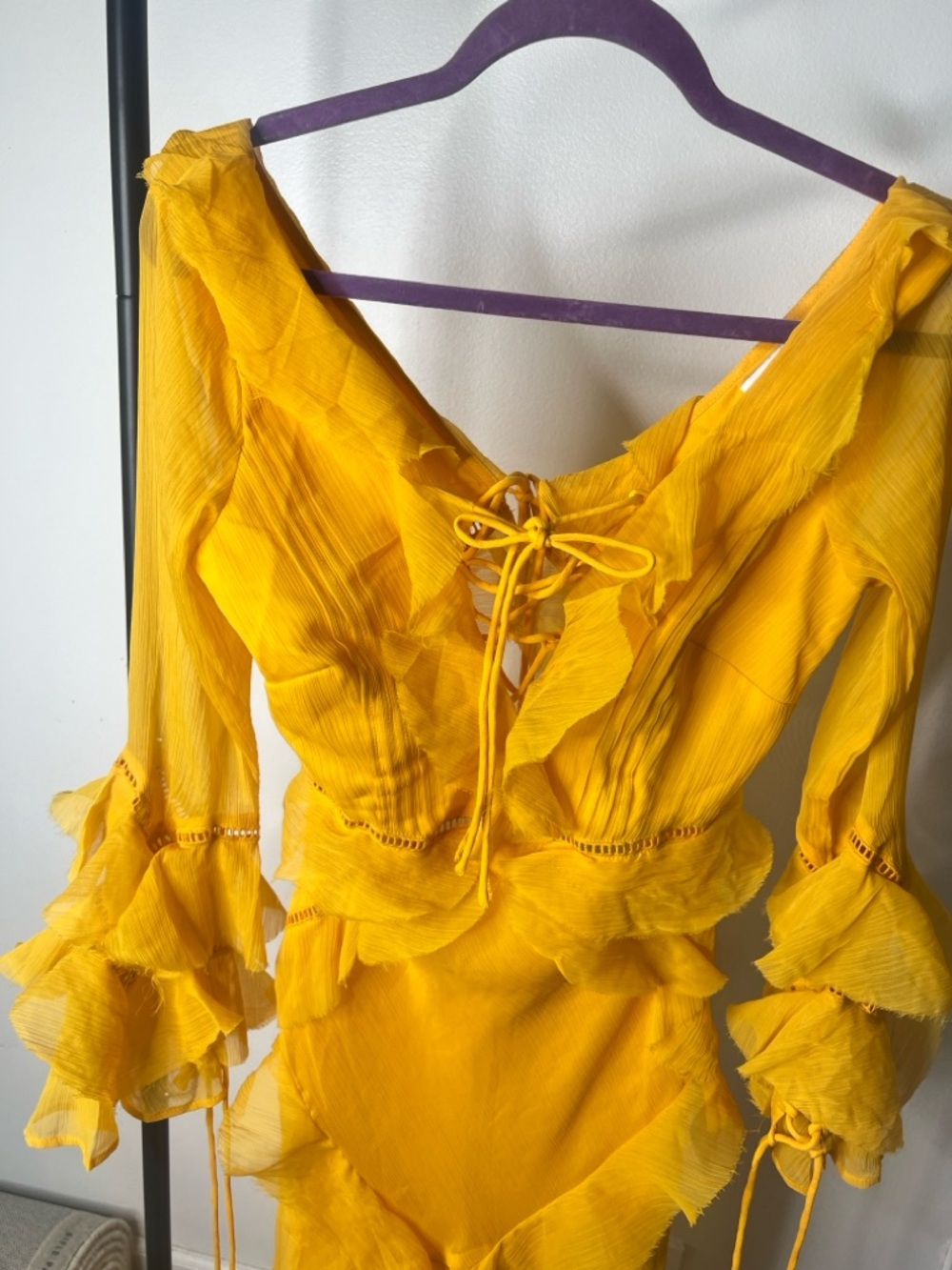 ASOS Yellow Ruffle Maxi Dress - Picture 4 of 6